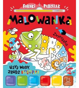 Farbki i pędzelek. Malowanka. Użyj wody, zbudź...