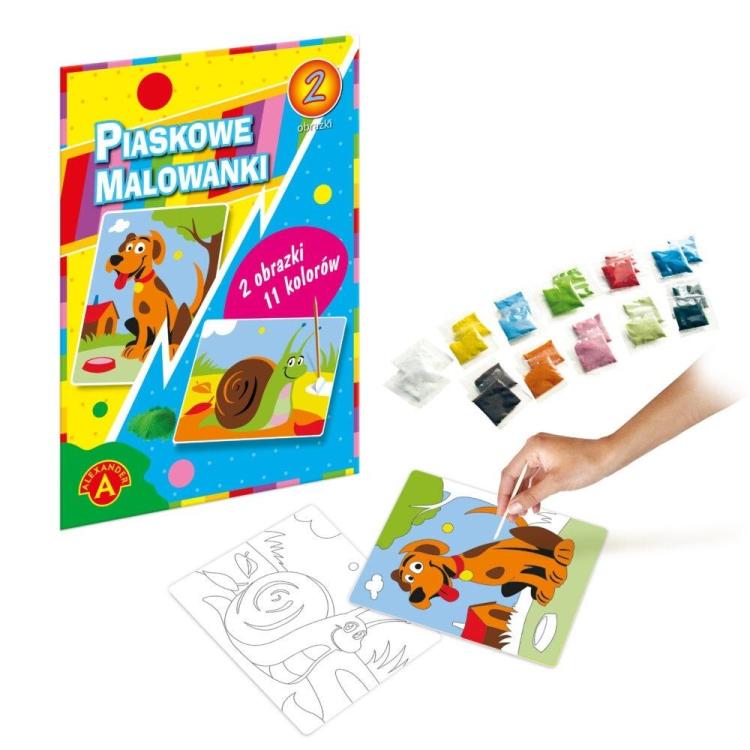 Piaskowe malowanki Pies, ślimak ALEX