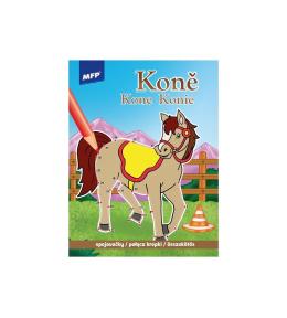 Kolorowanka - połącz kropki. Konie