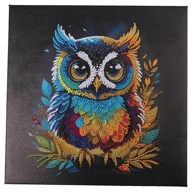 Obraz na płótnie 30x30cm z mozaiką Sowa