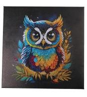 Obraz na płótnie 30x30cm z mozaiką Sowa