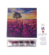 Obraz na płótnie 30x30cm z mozaiką Lawendowe pole