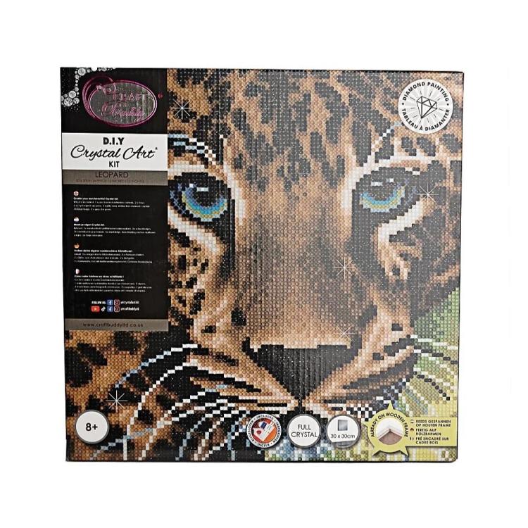 Obraz na płótnie 30x30cm z mozaiką Lampart