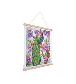 Plakat 35x45cm z mozaiką diamentową Paw i piwonia