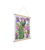 Plakat 35x45cm z mozaiką diamentową Paw i piwonia