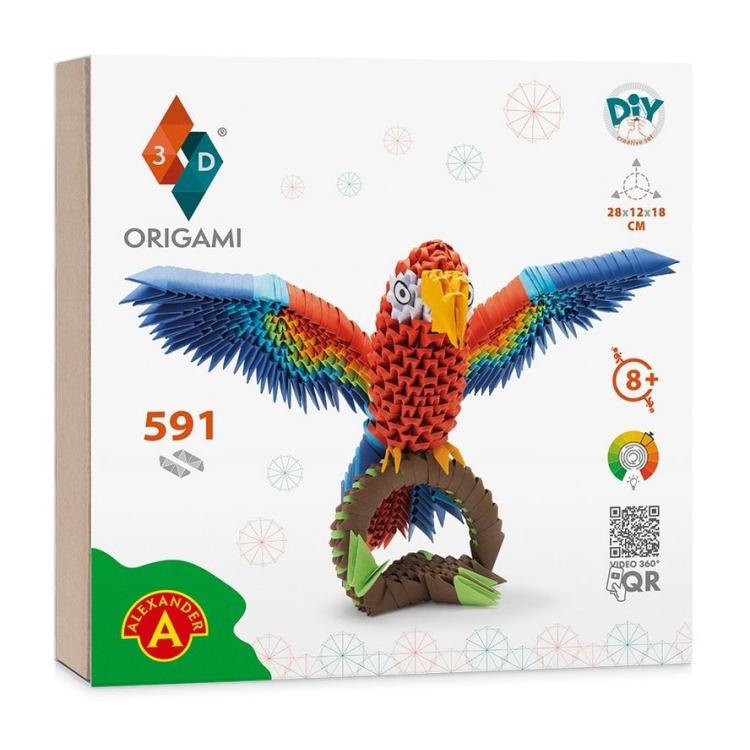 Origami 3D papuga/parrot ALEX