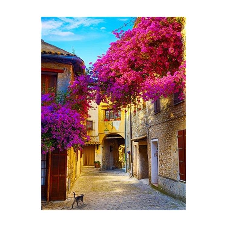 Malowanie po numerach - 40x50cm Uliczka z drzewam