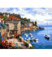 Malowanie po numerach - 40x50cm Taras nad morzem