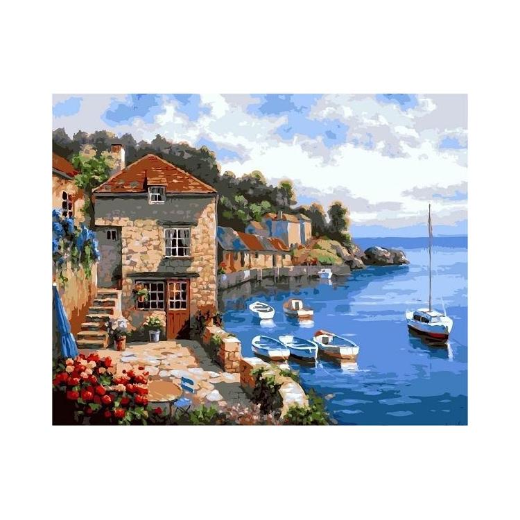 Malowanie po numerach - 40x50cm Taras nad morzem