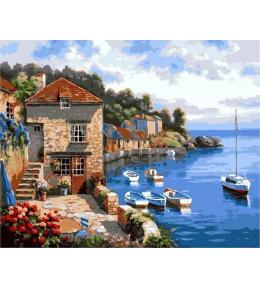 Malowanie po numerach - 40x50cm Taras nad morzem