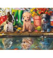 Malowanie po numerach - 30x40cm Szczenięta