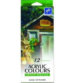 Farby akrylowe w tubie 12 kolorów 12ml
