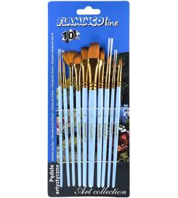 Pędzle artystyczne Flamingo 10 sztuk