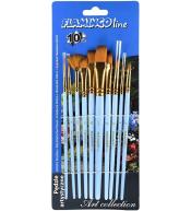 Pędzle artystyczne Flamingo 10 sztuk