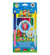 Kredki ołówkowe dwustronne Jumbo12/24 kolory