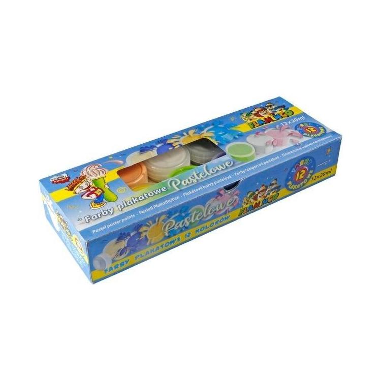 Farby plakatowe 12 kolorów pastelowe