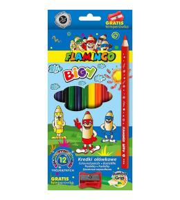 Kredki ołówkowe jumbo 12 kolorów + temperówka