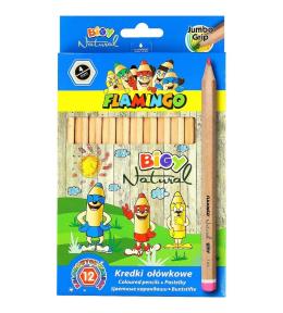 Kredki ołówkowe Jumbo Bigy Natural 12 kolorów