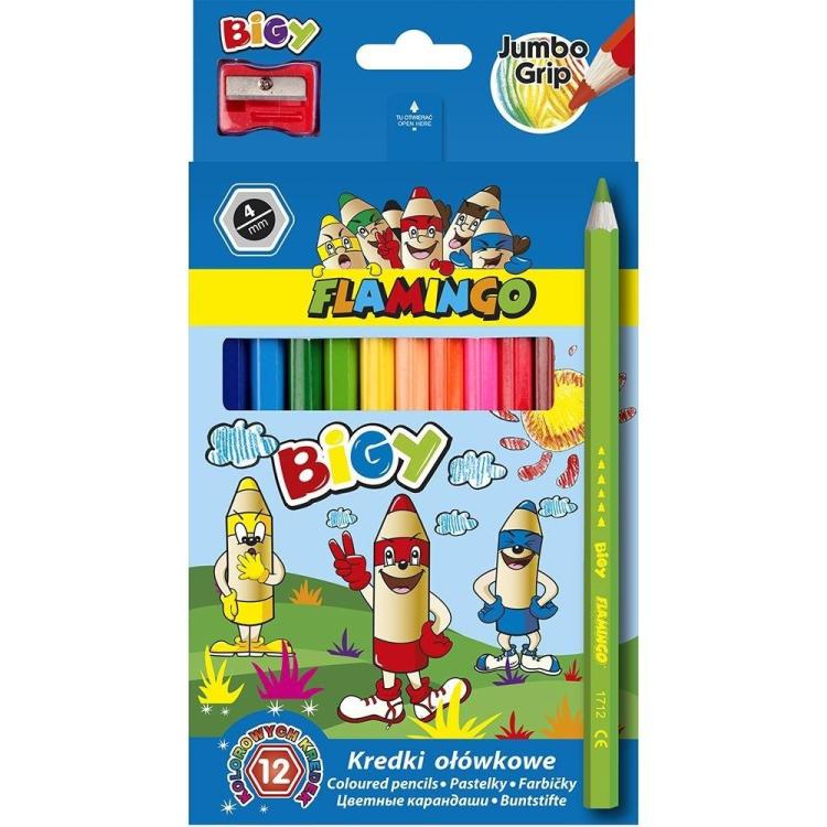 Kredki ołówkowe Jumbo Bigy 12 kolorów
