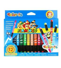 Kredki świecowe wymazywalne Twist-it 12 kolorów