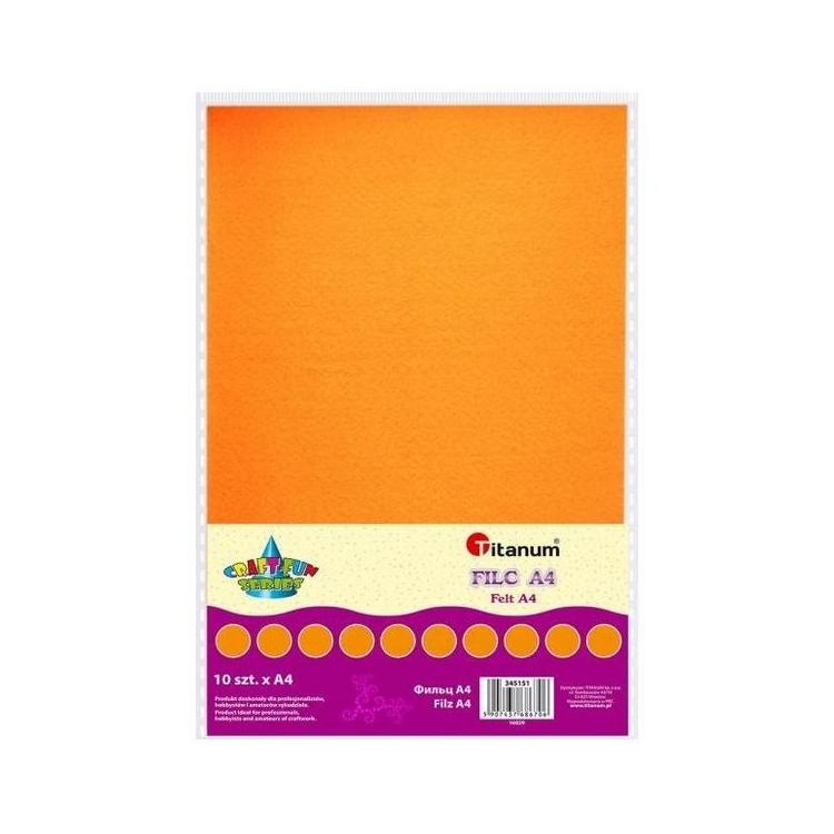 Filc A4 pomarańczowy 10szt