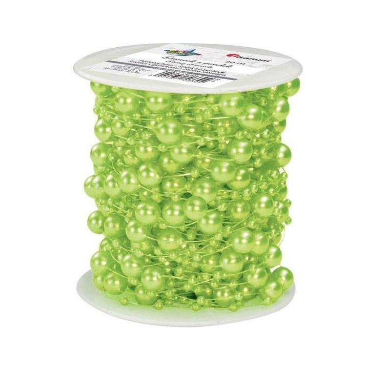 Perełki na żyłce 20m 2 rozmiary jasnozielone