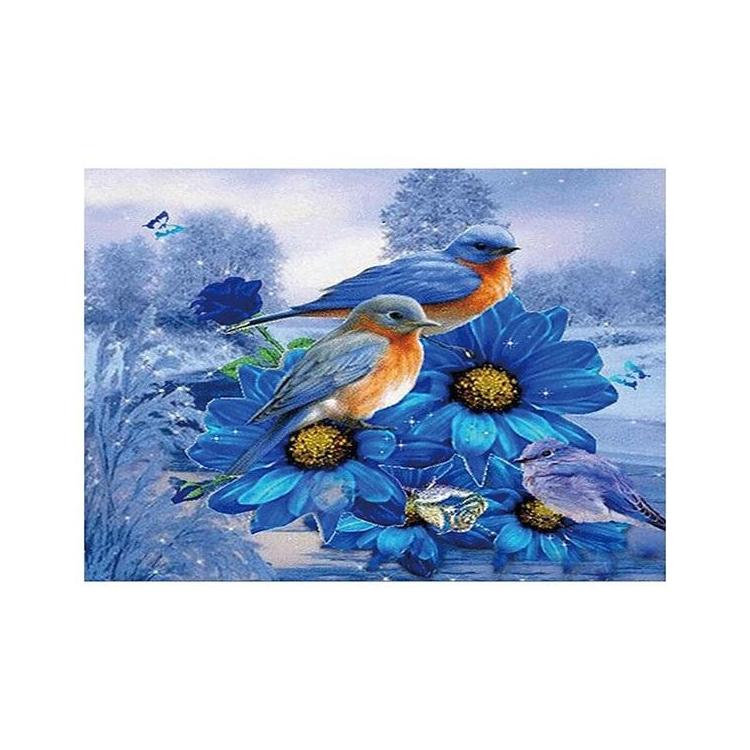 Mozaika diamentowa 5D - Ptaszki 40x30cm