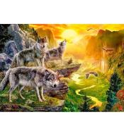 Mozaika diamentowa 5D - Wilki 40x30cm