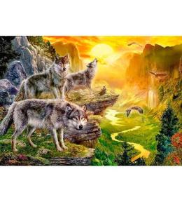 Mozaika diamentowa 5D - Wilki 40x30cm