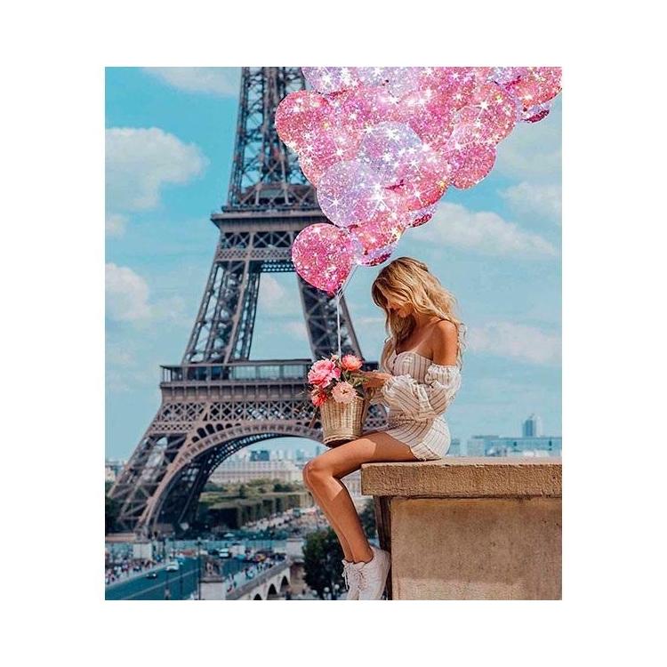 Mozaika diamentowa 5D - Wieża Eiffla 40x30cm