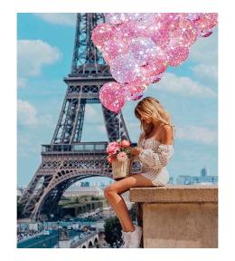 Mozaika diamentowa 5D - Wieża Eiffla 40x30cm