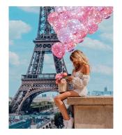 Mozaika diamentowa 5D - Wieża Eiffla 40x30cm