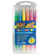 Flamastry flamingo dwustronne spieralne 12 kolorów