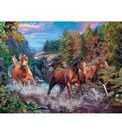 Mozaika diamentowa 5D - Konie 40x30cm