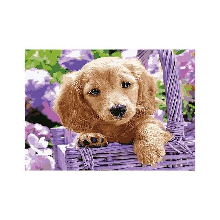 Mozaika diamentowa 5D - Pies 40x30cm