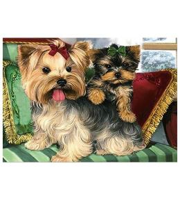 Mozaika diamentowa 5D - Yorki 40x30cm