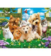 Mozaika diamentowa 5D - Psy i koty 40x30cm