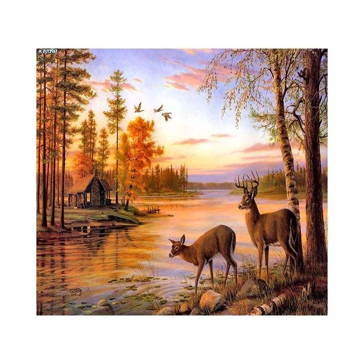 Mozaika diamentowa 5D - Jeleń 40x30cm