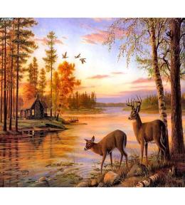 Mozaika diamentowa 5D - Jeleń 40x30cm