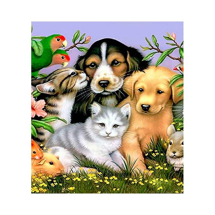 Mozaika diamentowa 5D - Zwierzęta 40x30cm