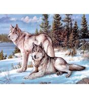 Mozaika diamentowa 5D - Wilki 40x30cm