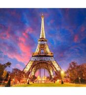Mozaika diamentowa 5D - Wieża Eiffla nocą 40x30cm
