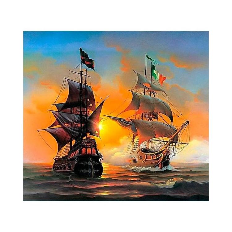 Mozaika diamentowa 5D - Żaglowce 40x30cm