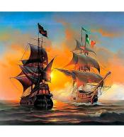 Mozaika diamentowa 5D - Żaglowce 40x30cm