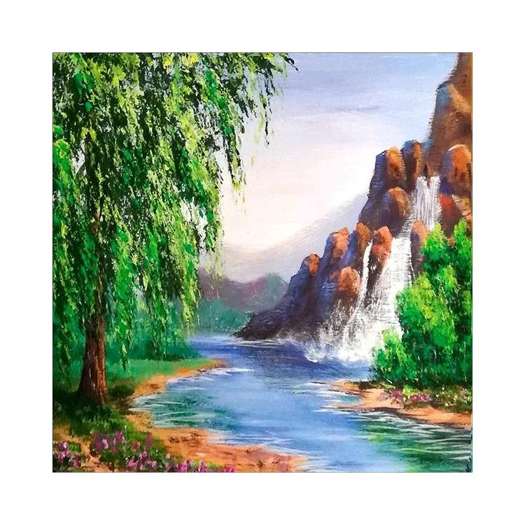 Mozaika diamentowa 5D - Wodospad 40x30cm