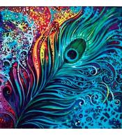 Mozaika diamentowa 5D - Pawie Pióro 40x30cm