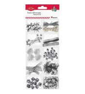 Zestaw dekoracji 12 rodzajów srebrny