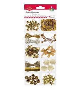 Zestaw dekoracji 12 rodzajów złoty