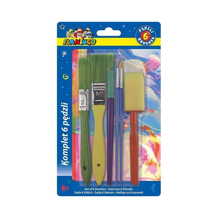 Zestaw pędzli i pędzli gąbkowych 6szt