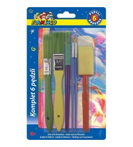 Zestaw pędzli i pędzli gąbkowych 6szt